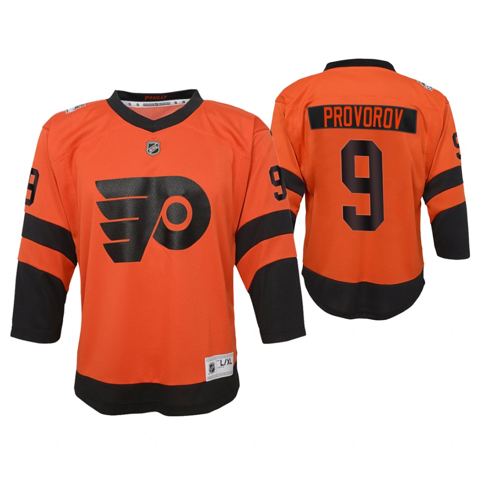 Preschool Men's Flyers #9 Ivan Provorov Orange 2019 Stadium Series Replica Player Jersey