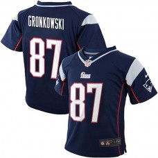 Preschool New England Patriots #87 Rob Gronkowski Navy Blue Game Jersey