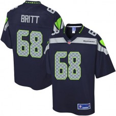 Pro Line Seattle Seahawks #68 Justin Britt Team Color Game Jersey