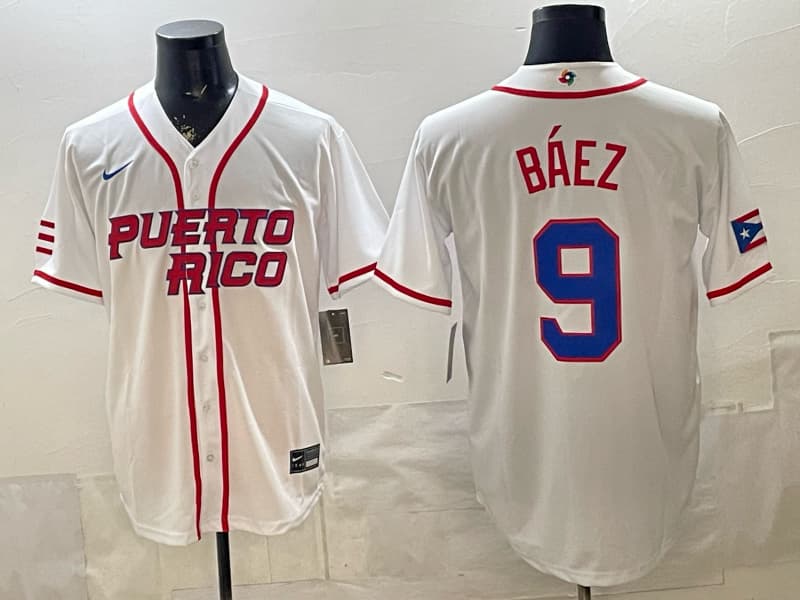 Puerto Rico Baseball Nike 2026 World Baseball   Jersey  9    BAEZ