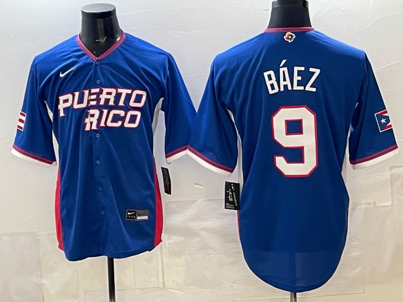 Puerto Rico Baseball Nike 2026 World Baseball   Jersey  9 BAEZ