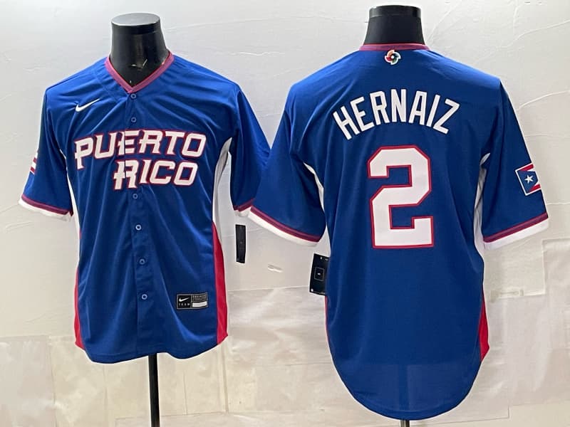 Puerto Rico Baseball Nike 2026 World Baseball   Jersey 2  HERNAIZ