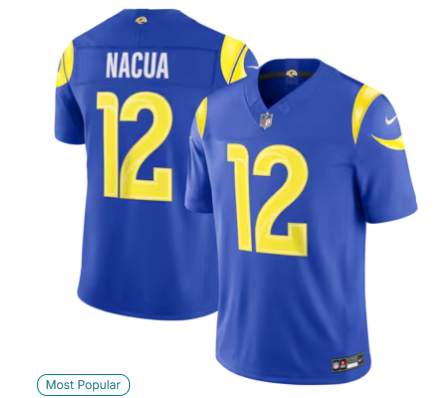 Puka Nacua Los Angeles Rams Nike Vapor F.U.S.E. Sewn Down Limited Jersey - Royal