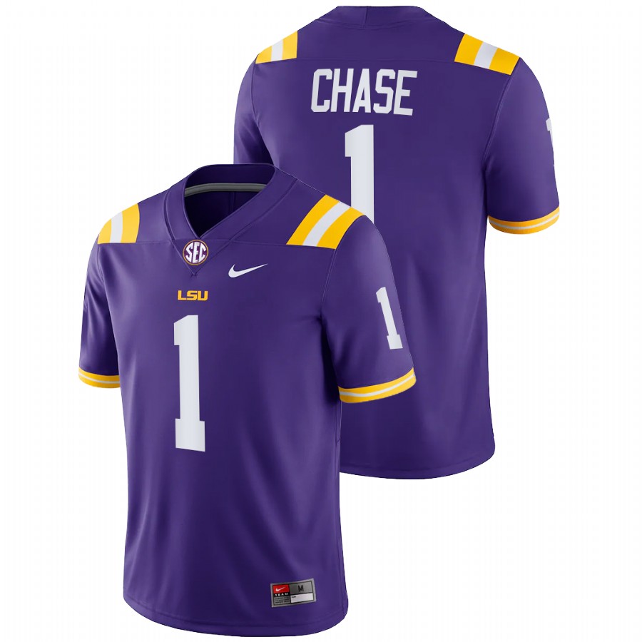 Purple Men LSU Tigers Ja'Marr Chase College Football NFL Alumni Jersey
