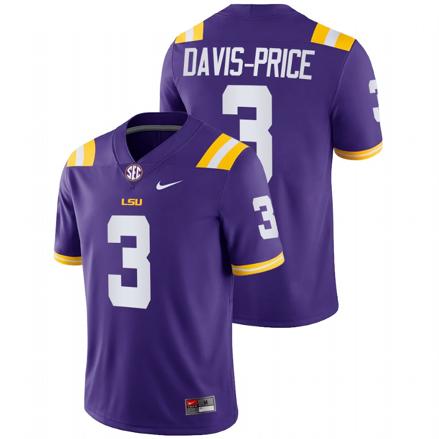 Purple Men LSU Tigers Tyrion Davis-Price College Football Game Jersey
