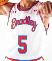 Custom Bradley Basketball 2022-23 Retro Edition Reveal Basketball White Jersey