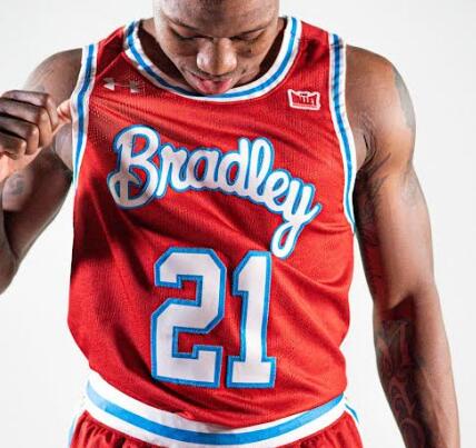 Custom Bradley Basketball 2022-23 Retro Edition Reveal Basketball Red Jersey