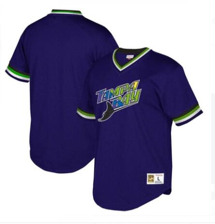 Mens Tampa Bay Rays Navy Retro Customized MLB Collection Jersey