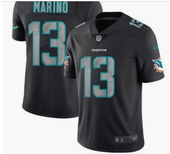 Nike Dolphins 13 Dan Marino Black Vapor Untouchable Limited Men Jersey