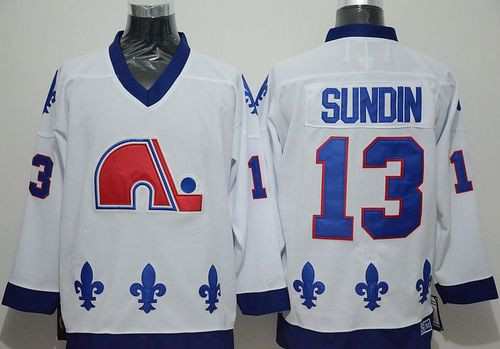 Quebec Nordiques #13 Mats Sundin White CCM Throwback Stitched NHL Jersey