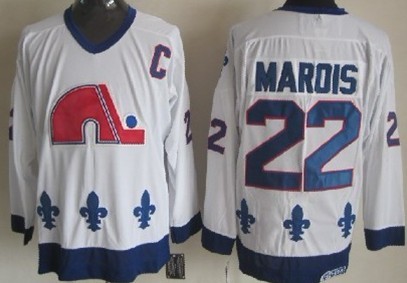 Quebec Nordiques #22 Mario Marois White Throwback CCM Jersey Stitched