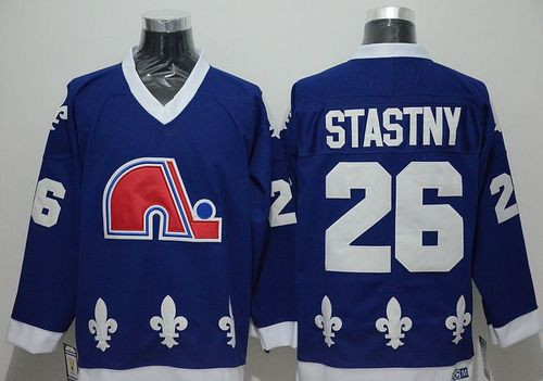 Quebec Nordiques #26 Peter Stastny Blue CCM Throwback Stitched NHL Jersey