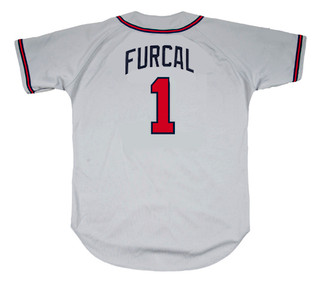 RAFAEL FURCAL Atlanta Braves 2003 Away Majestic Throwback Baseball Jersey
