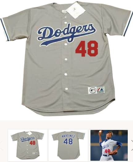 RAMON MARTINEZ Los Angeles Dodgers 1990 Majestic Throwback Away Baseball Jersey