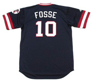 RAY FOSSE Cleveland Indians 1977 Majestic Throwback Away Baseball Jersey