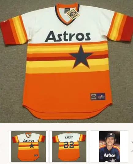 RAY KNIGHT Houston Astros 1982 Majestic Cooperstown Throwback Baseball Jersey