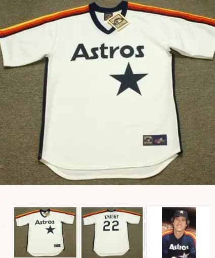 RAY KNIGHT Houston Astros 1984 Majestic Cooperstown Throwback Baseball Jersey