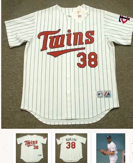 RICK AGUILERA Minnesota Twins 1991 Majestic Throwback Home Baseball Jersey
