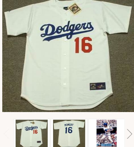 RICK MONDAY Los Angeles Dodgers 1981 Majestic Cooperstown Throwback Home Jersey