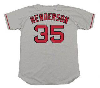 RICKEY HENDERSON Boston Red Sox 2002 Away Majestic Baseball Throwback Jersey