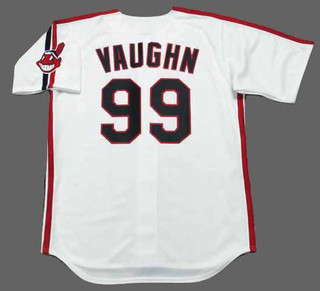 RICKY  WILD THING VAUGHN Cleveland Indians 1980's Majestic Baseball Throwback Jersey