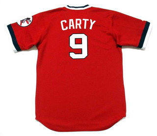 RICO CARTY Cleveland Indians 1975 Majestic Cooperstown Throwback Jersey