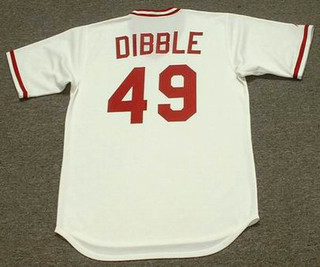ROB DIBBLE Cincinnati Reds 1990 Majestic Cooperstown Home Baseball Jersey