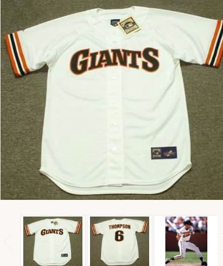 ROBBY THOMPSON San Francisco Giants 1989 Majestic Cooperstown Throwback Jersey