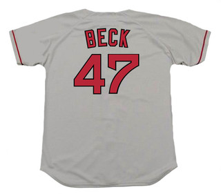 ROD BECK Boston Red Sox 2001 Majestic Throwback Away Baseball Jersey