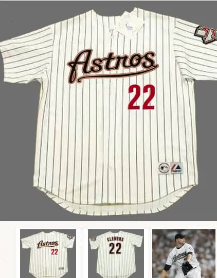ROGER CLEMENS Houston Astros 2004 Majestic Throwback Home Baseball Jersey