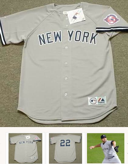 ROGER CLEMENS New York Yankees 2003 Majestic Throwback Away Baseball Jersey