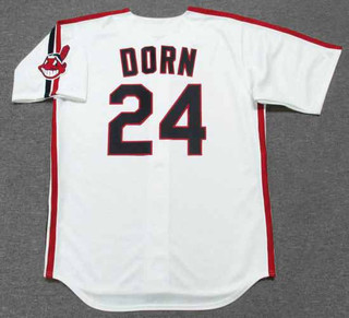 ROGER DORN Cleveland Indians 1980's Majestic Baseball Throwback Jersey