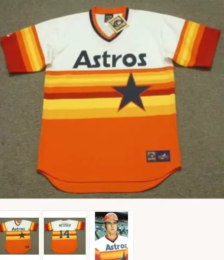 ROGER METZGER Houston Astros 1970's Majestic Throwback Baseball Jersey
