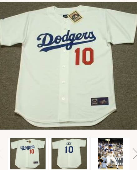 RON CEY Los Angeles Dodgers 1981 Majestic Cooperstown Throwback Home Jersey