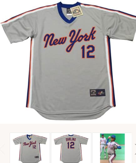RON DARLING New York Mets 1987 Majestic Throwback Away Baseball Jersey
