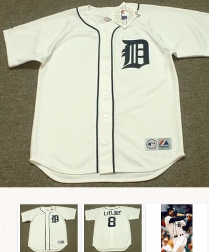 RON LeFLORE Detroit Tigers 1976 Majestic Throwback Home Baseball Jersey