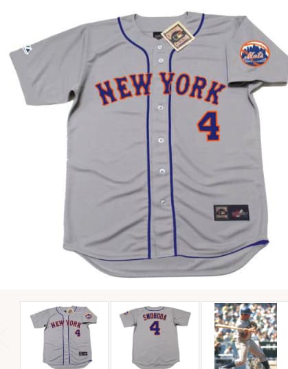 RON SWOBODA New York Mets 1969 Away Majestic Baseball Throwback Jersey