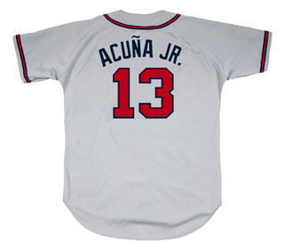 RONALD ACUNA JR. Atlanta Braves 2018 Away Majestic Baseball Jersey