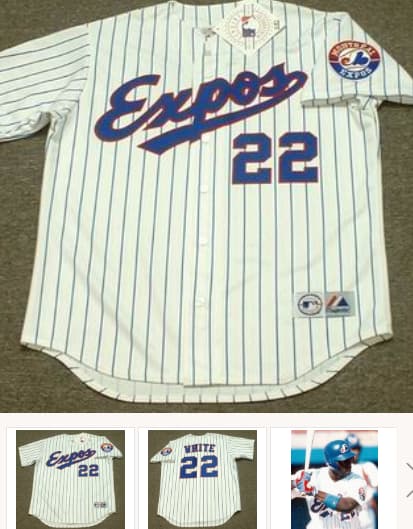 RONDELL WHITE Montreal Expos 1994 Majestic Throwback Home Baseball Jersey