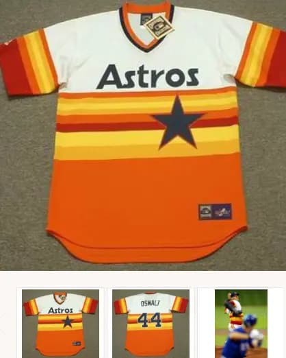 ROY OSWALT Houston Astros 1980's Majestic Cooperstown Throwback Baseball Jersey