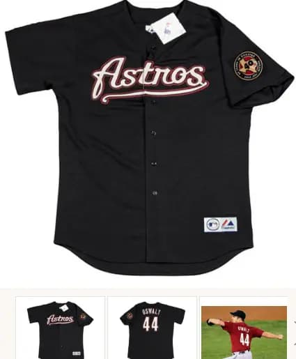 ROY OSWALT Houston Astros 2001 Alternate Majestic Baseball Throwback Jersey