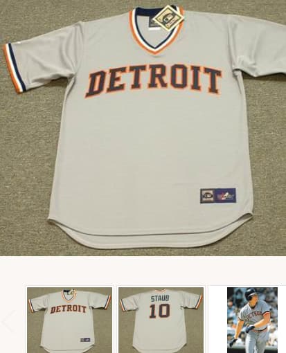 RUSTY STAUB Detroit Tigers 1976 Majestic Cooperstown Throwback Away Baseball Jersey