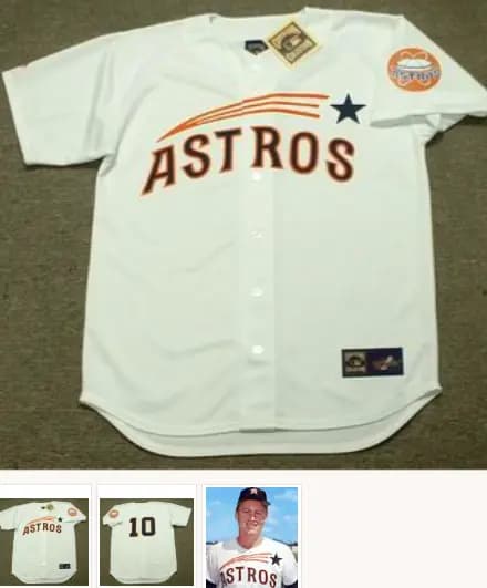 RUSTY STAUB Houston Astros 1960's Majestic Throwback Home Baseball Jersey