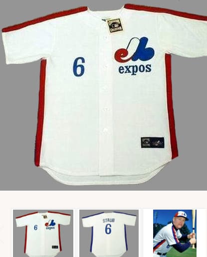 RUSTY STAUB Montreal Expos 1979 Majestic Cooperstown Throwback Home Baseball Jersey