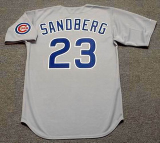RYNE SANDBERG Chicago Cubs 1990 Away Majestic Baseball Throwback Jersey