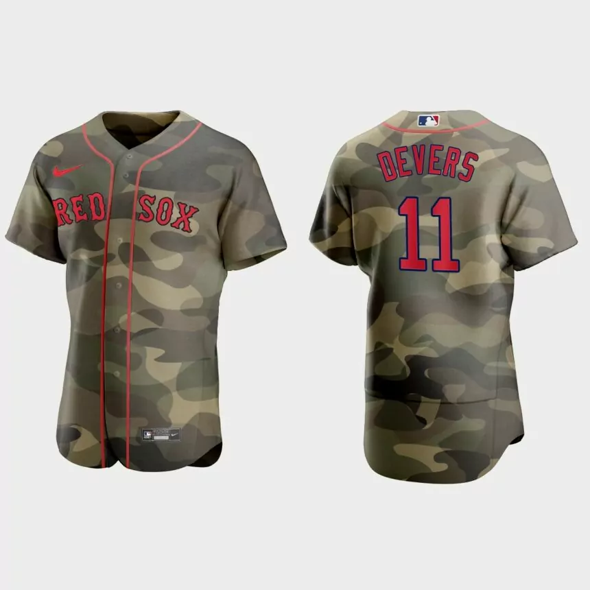 Rafael Devers Boston Red Sox 2021 National Armed Forces Day Authentic Jersey – Camo