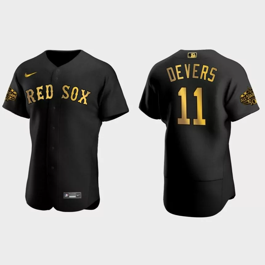 Rafael Devers Boston Red Sox MLB All-Star Main Logo Jersey – Black
