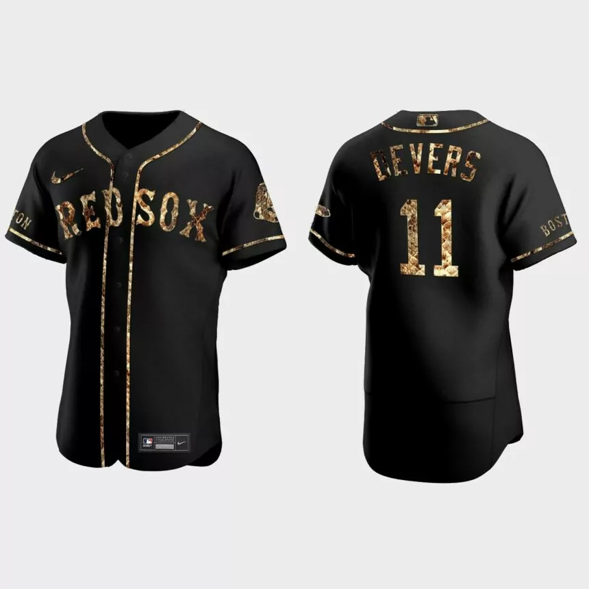 Rafael Devers Boston Red Sox Python Skin Authentic Jersey – Black