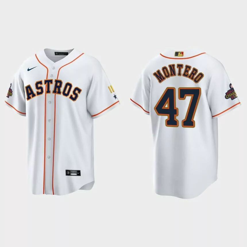 Rafael Montero Houston Astros 2023 Gold Program Jersey – White