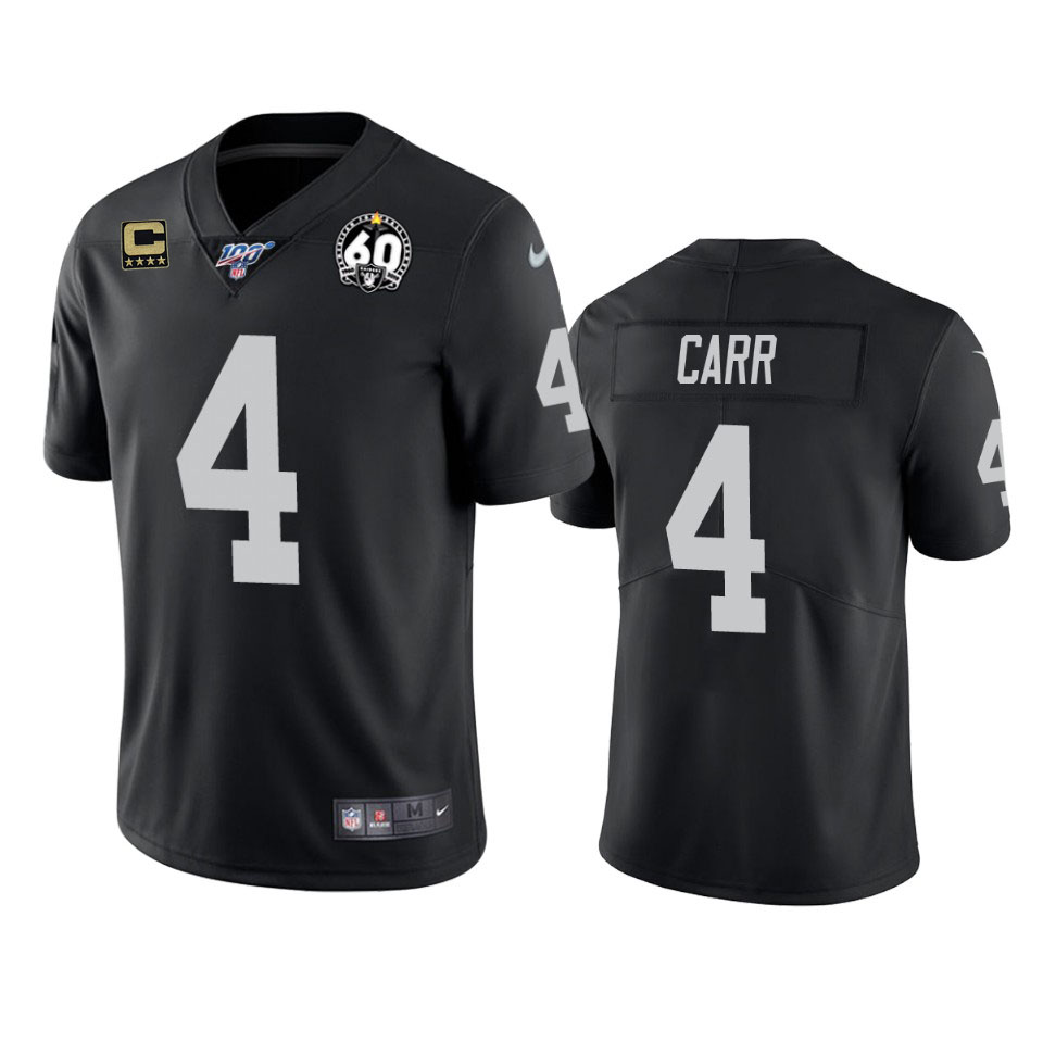 Raiders #4 CARR Black Team Color Men's Stitched Football Vapor Untouchable Limited Jersey